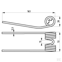 Palec podbieracza, 160 x 74 x 28, Ø 5,5 009380403N Krone Sklep rolniczy Poltecharts.pl