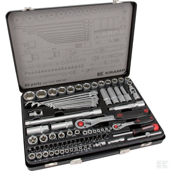 Zestaw kluczy nasadowych 1/4” + 1/2 82 ele. Sklep rolniczy Poltecharts.pl