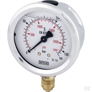 Manometr glicerynowy Ø63 mm, 160 bar, przyłącze dolne 1/4" 